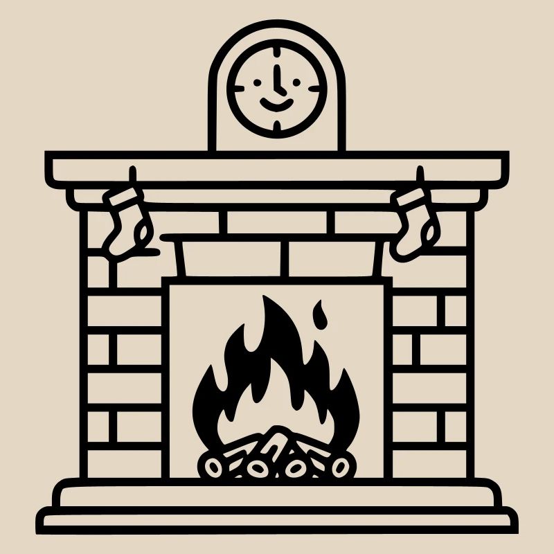 Cheminée de Noël confortable avec feu