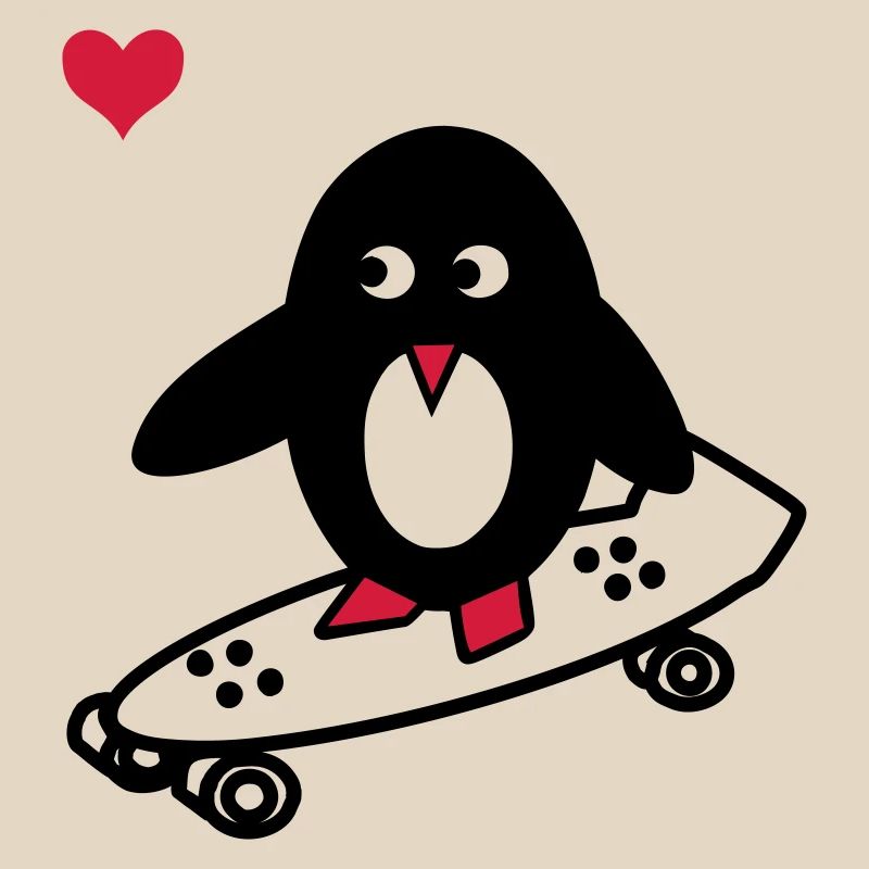 pingouin avec le skate-board