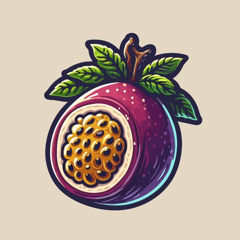 Illustration de Fruit de Passiflore Éclatant