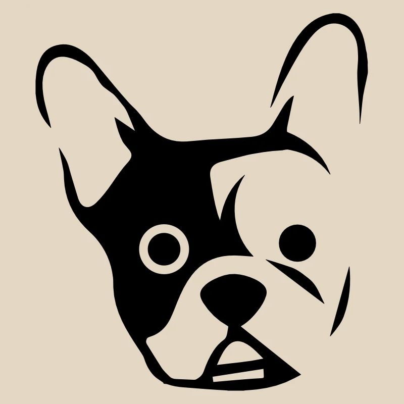 A la tête d'un bouledogue