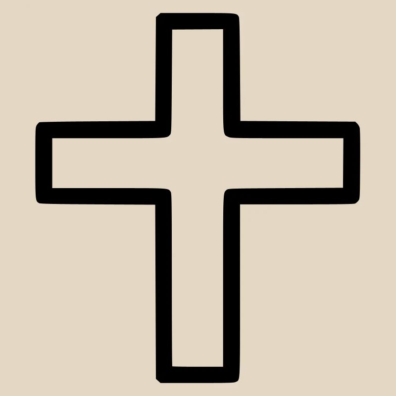 Thick Cross Outline Comic Icon