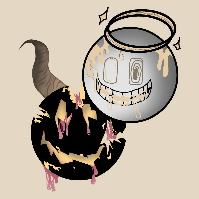 Melting Faces Angel and Devil Design
