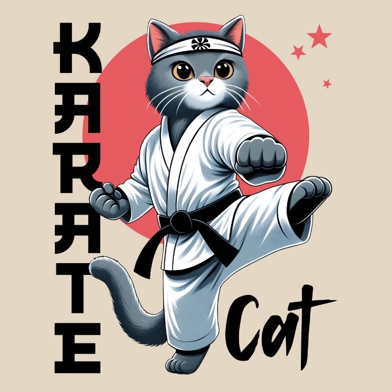 Chat de karaté - Conception d’arts martiaux de chat drôle