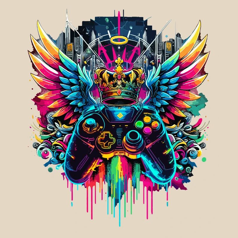 Gaming King Controller Wings Graffiti