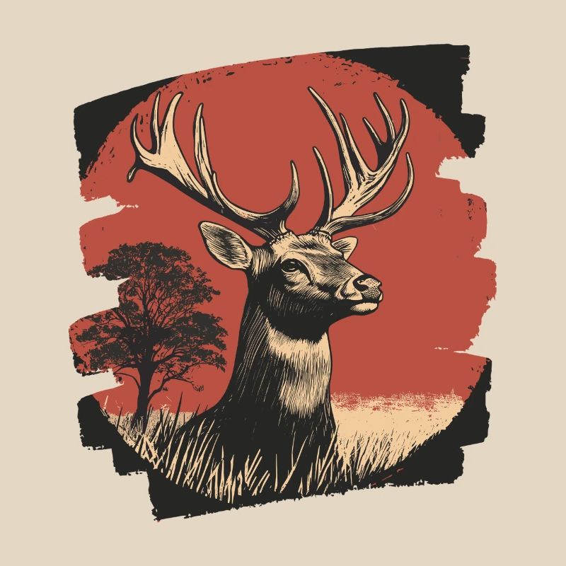 Cerf avec bois