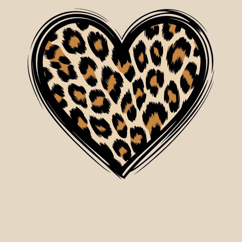 Leopard heart pattern with animal print