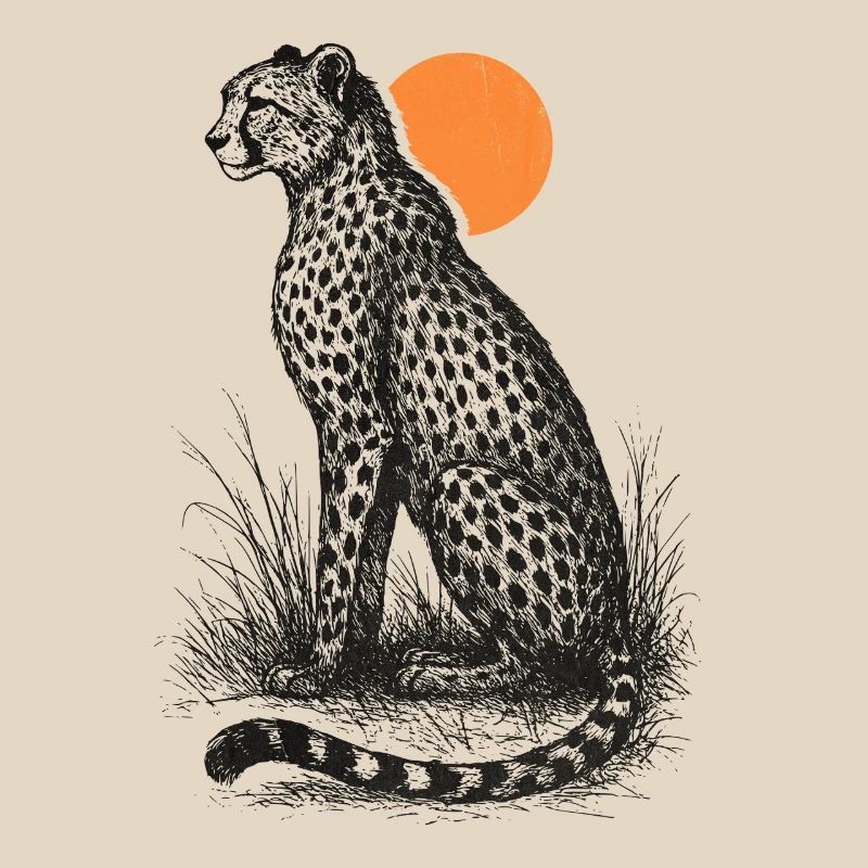 Guépard au coucher du soleil