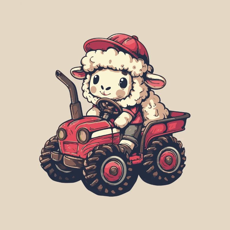 Sheep Tractor Farmer