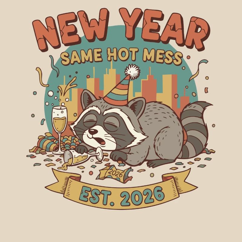 New Year Same Hot Mess Est. 2026 Celebration