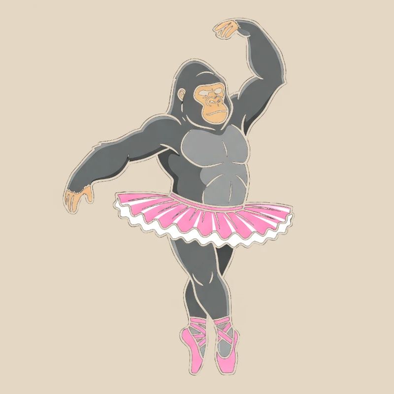 Gorilla in pink tutu dancing