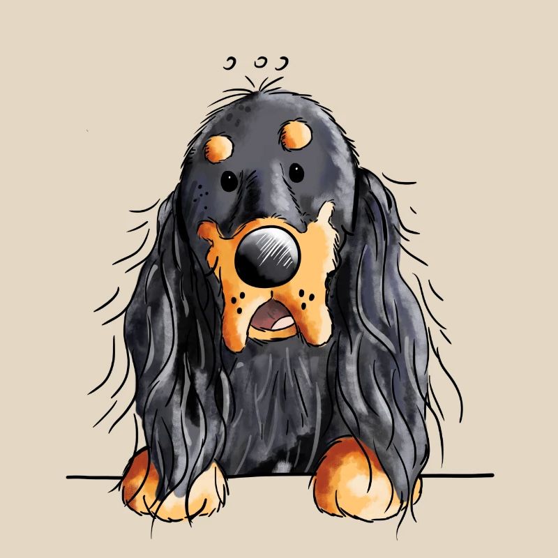 Gordon Setter - Hund - Dog - Comic