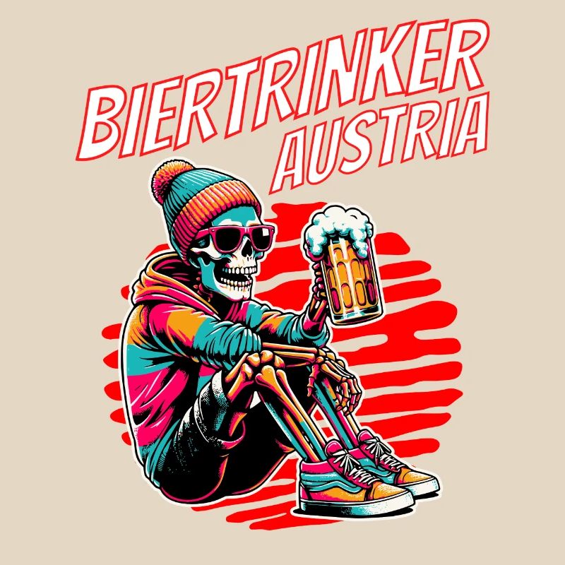 Beer Drinker Austria - Skeleton with Beer Austria