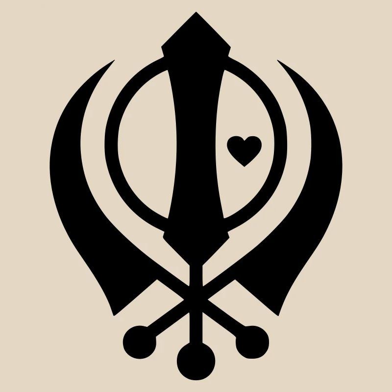 Sikh Khanda Symbol mit Herz | Glaube & Liebe