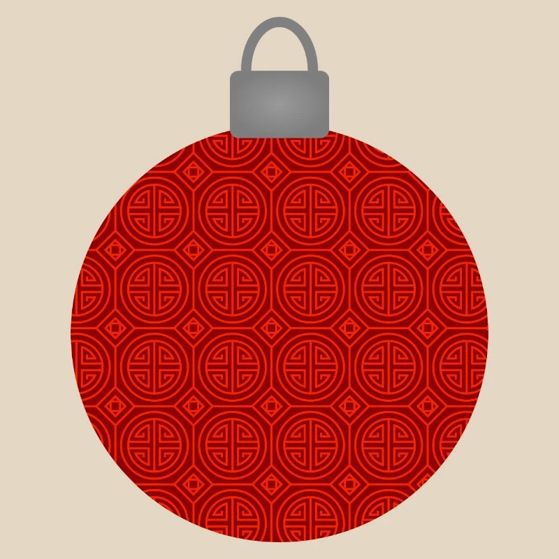 Rotes Rundmuster Weihnachtskugel