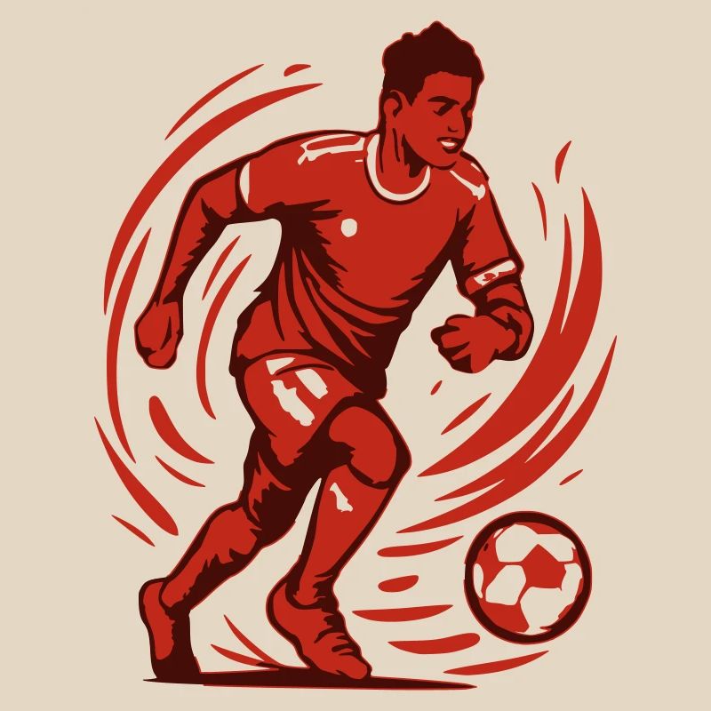 Dynamic soccer player in action design