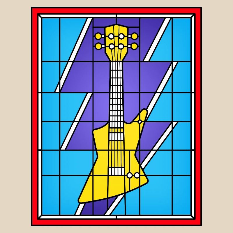Buntglas-E-Gitarre
