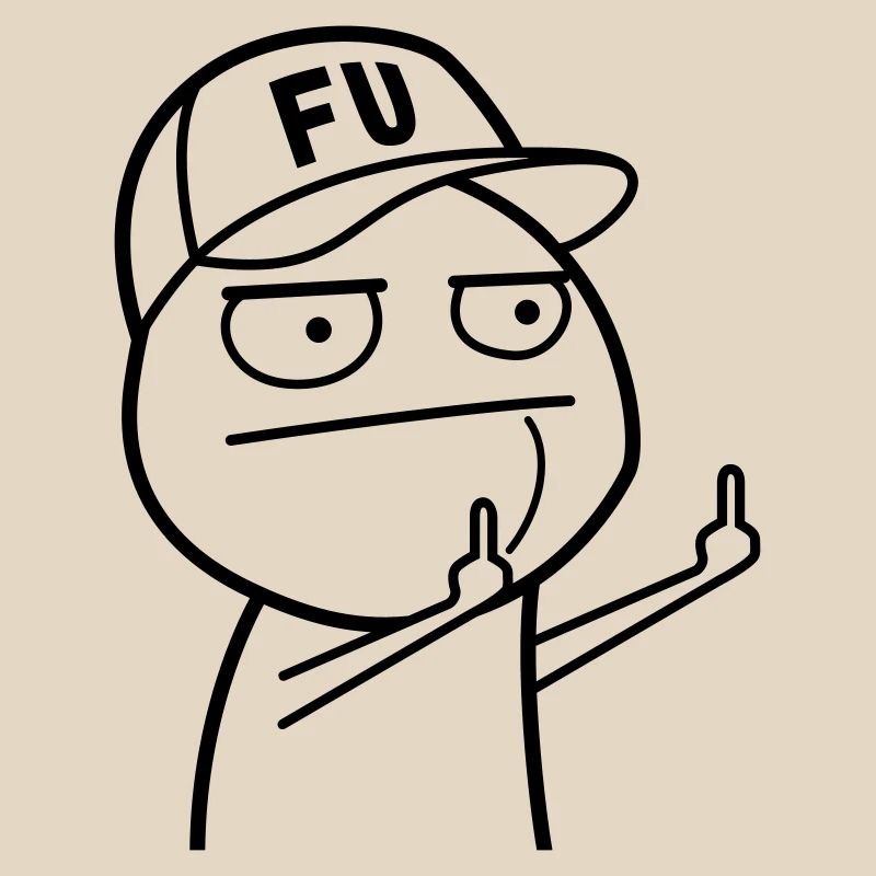 FU Meme mit Basecap (Farbe änderbar)