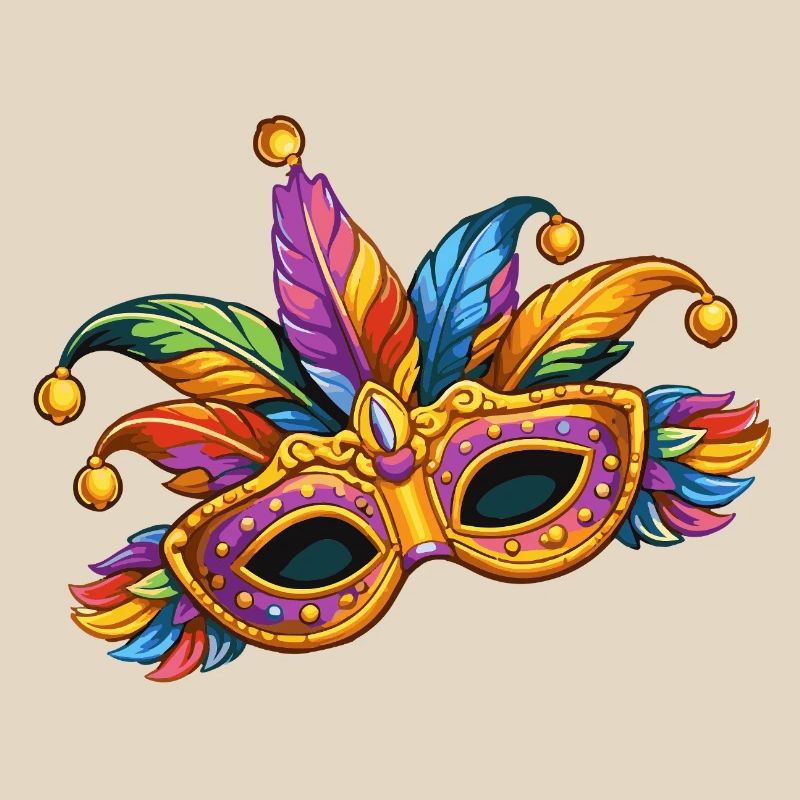 Masque de carnaval coloré – motif élégant de carnaval