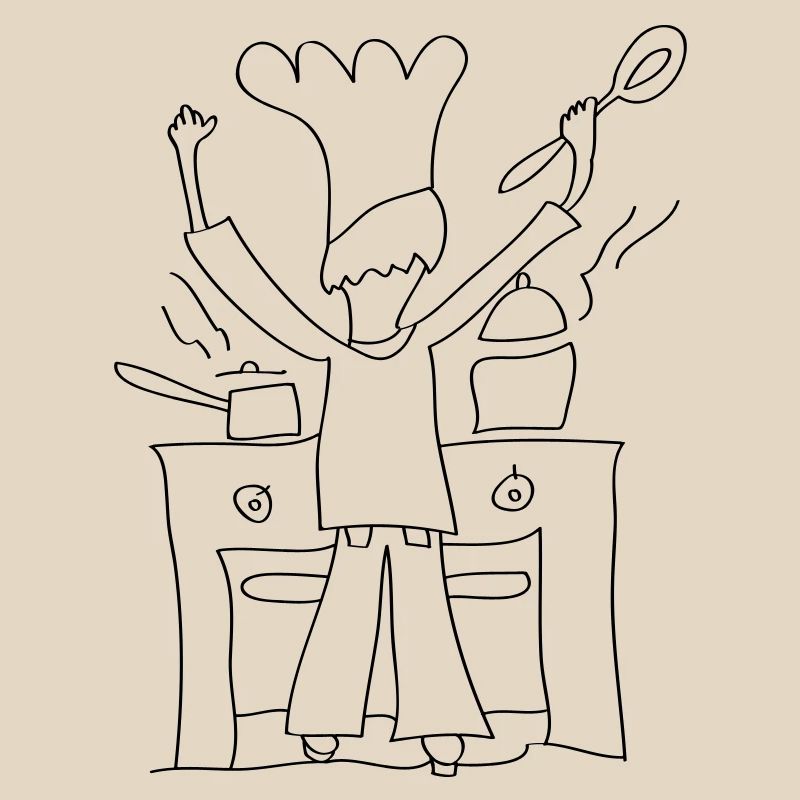 Papa’s Cooking Line Art – Funny Kitchen Gift