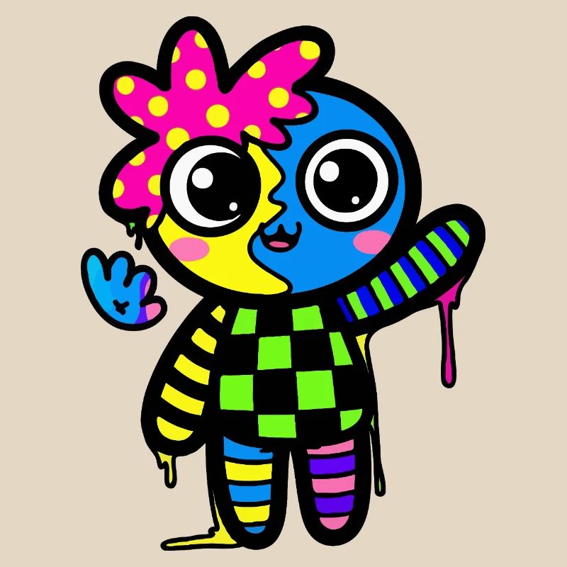 Split Face Rainbow Pop Art