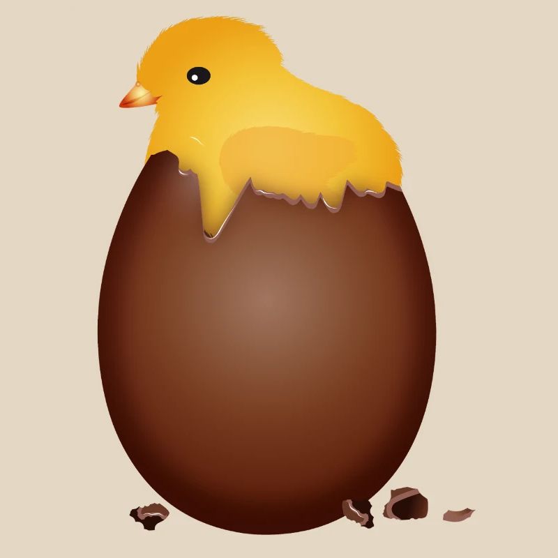 Chocolate Easter Egg with Cute Chick