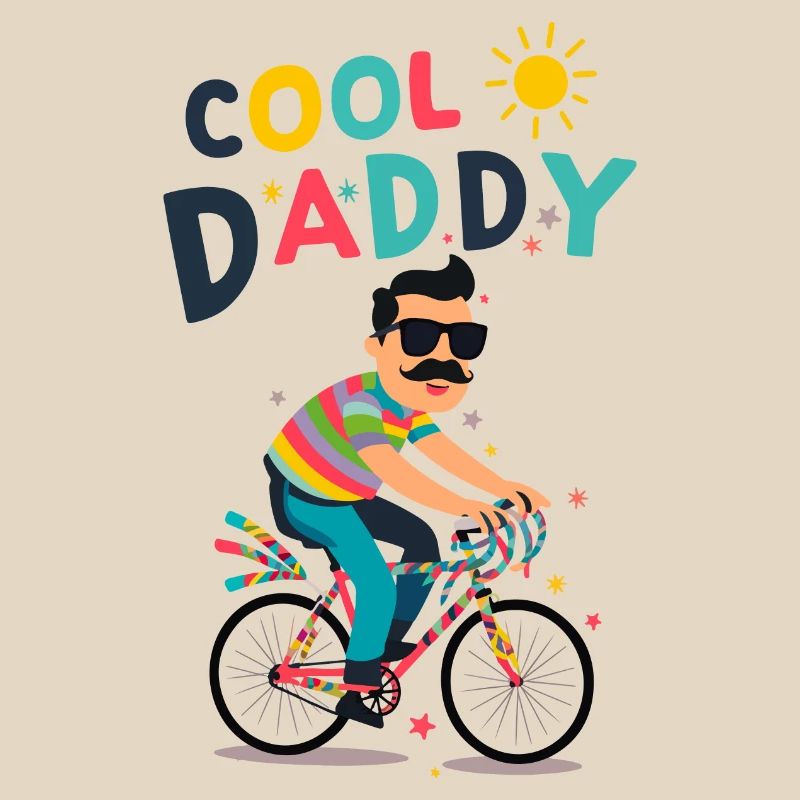 Vibrant Cool Daddy Cyclist Design