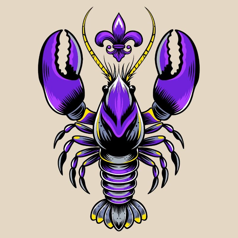 Mardi Gras Languste mit Fleur-de-Lis Design