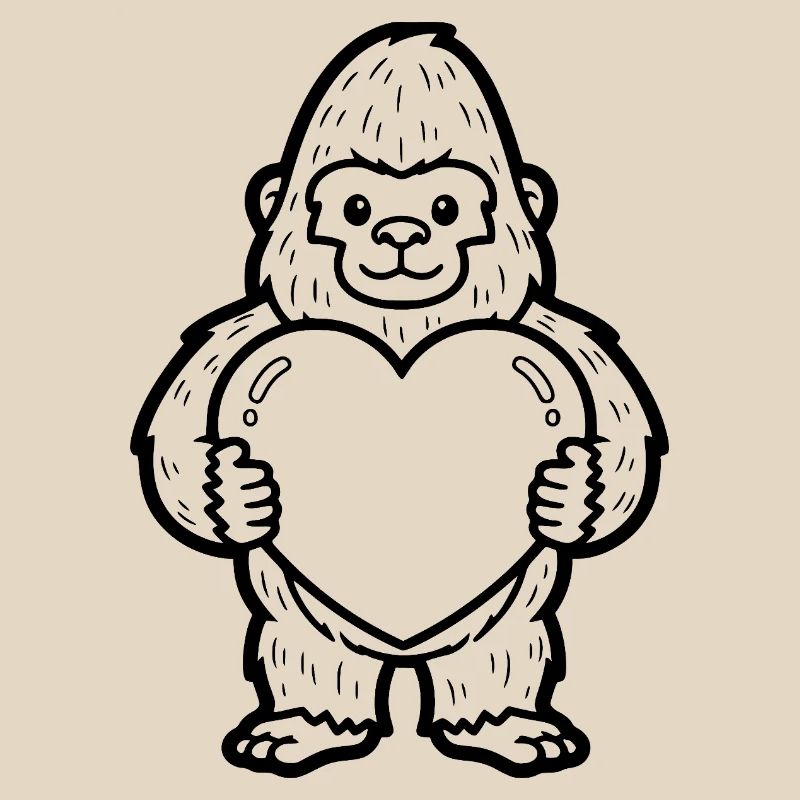 Gorilla with a heart – strong and loving at the same time