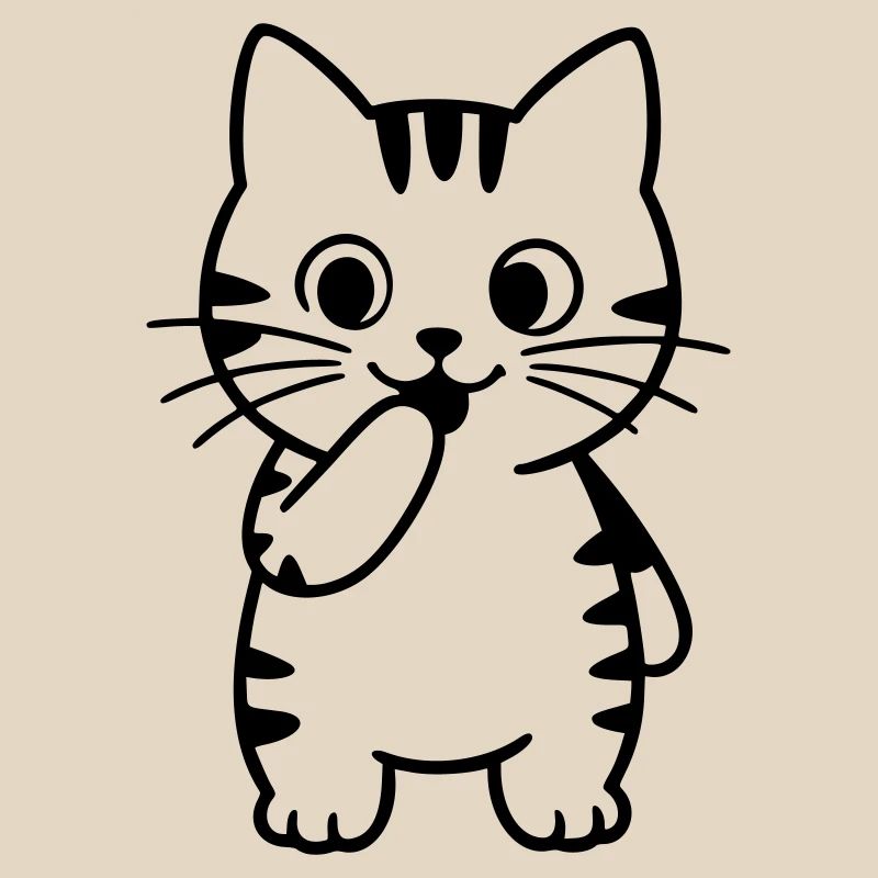 Silhouette debout du Chat tigre