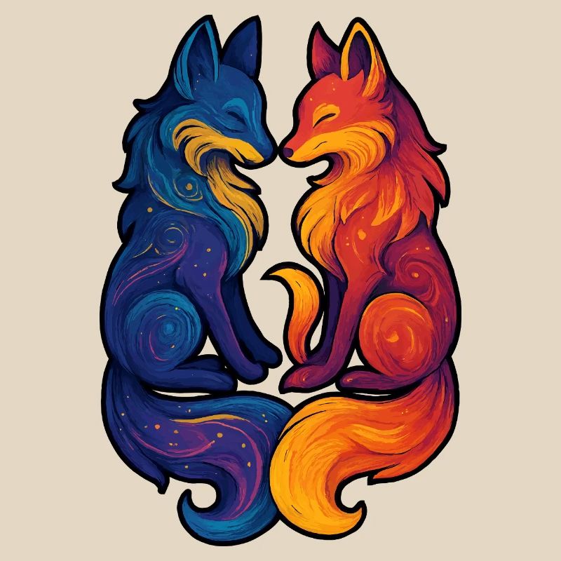 Celestial Foxes | Mythical Twin Goddess