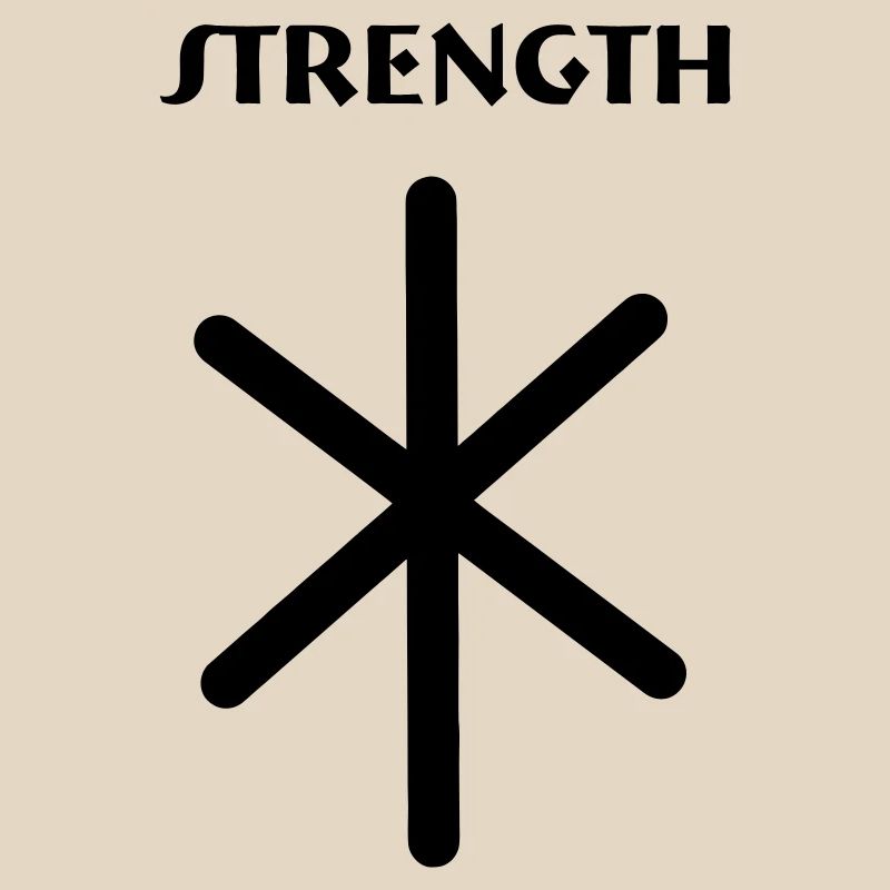 Power Viking runes with text STRENGTH