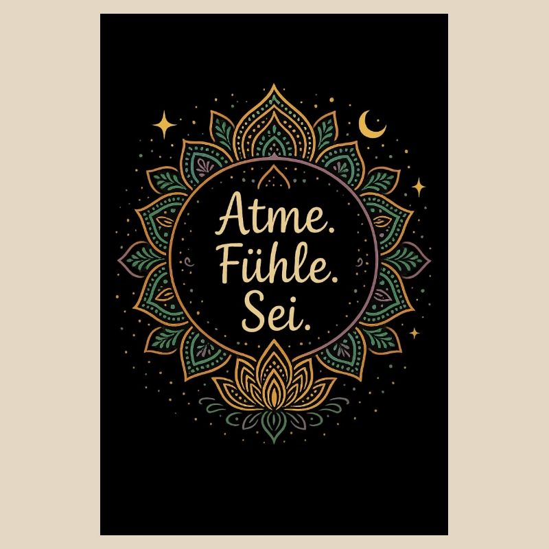 Mandala de fleurs avec devise spirituelle