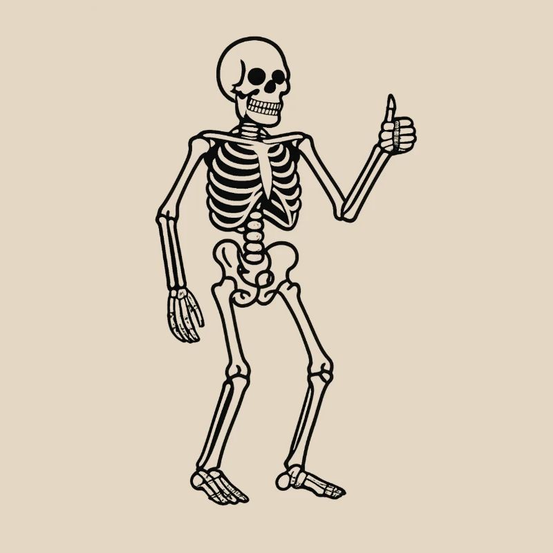 Leuchtender Skeleton im Retro Stil