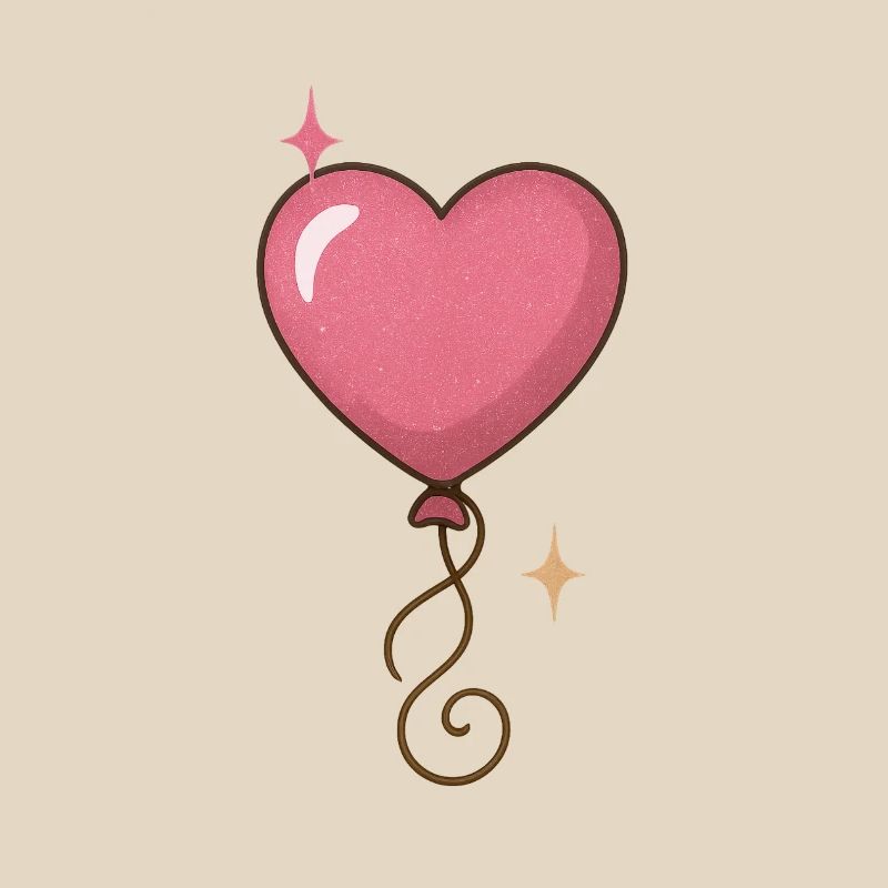 Glitter Heart Balloon Pattern