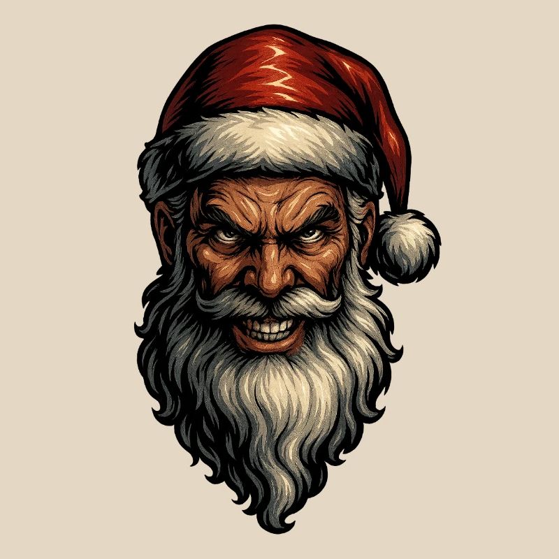 Düsterer Weihnachtsmann Fratze