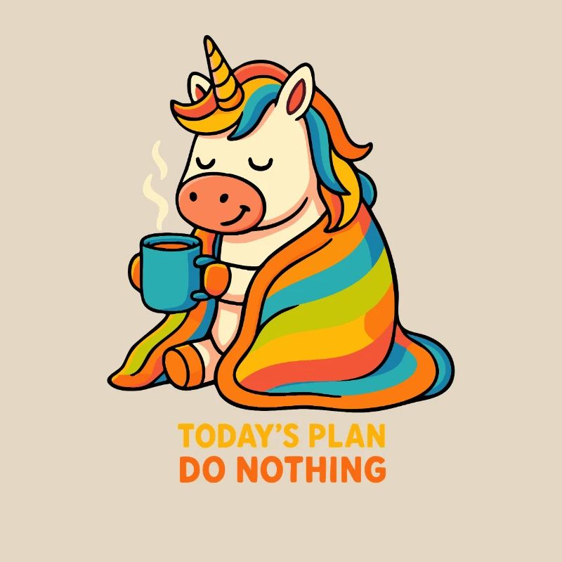 Lazy Unicorn – Today’s Plan Do Nothing Tee