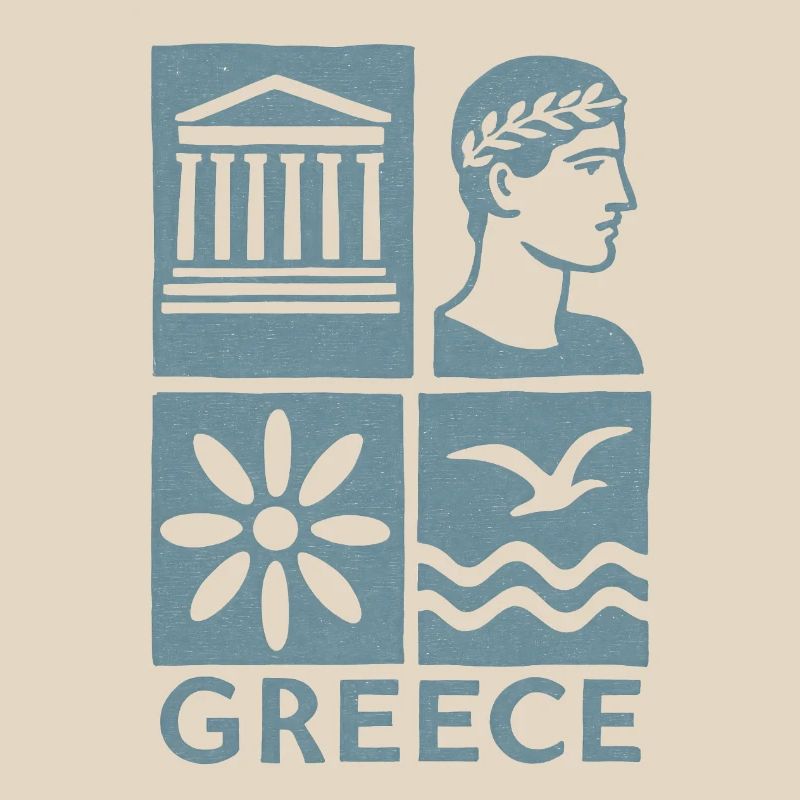 Conception des Carrés des Icônes de Grèce