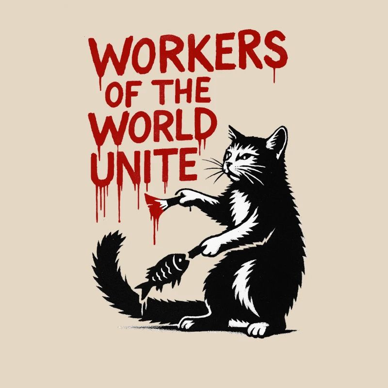 Cat and red typography