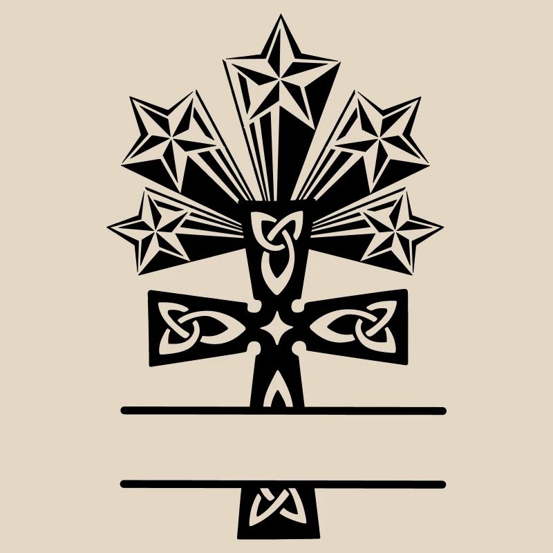 Celtic cross five star monogram