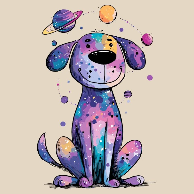Chiot galactique dans l’espace