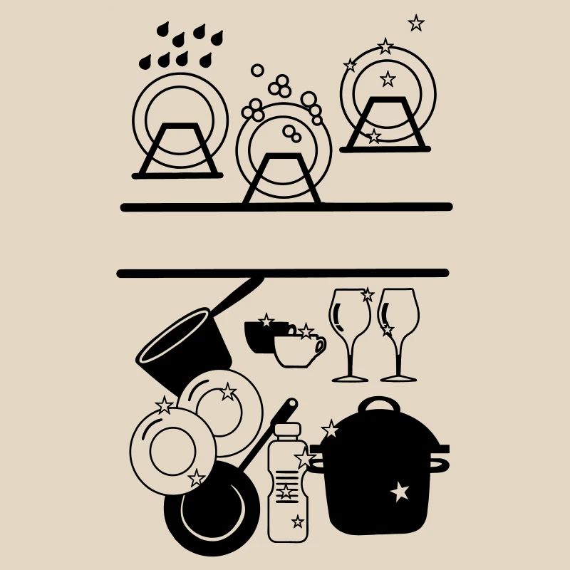 Dishwasher logo with space for company's own name