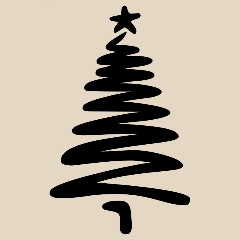 Arbre de Noël linéaire dessiné à la main