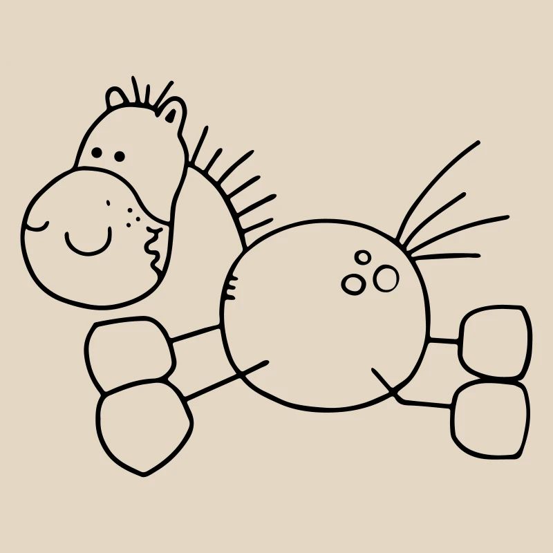 Dickes Cartoon Pferd - Pony - Pferde