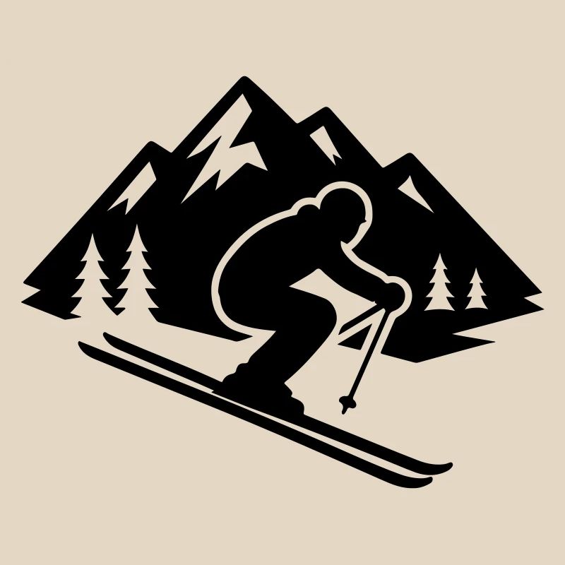 Piste Ski Silhouette Mountains