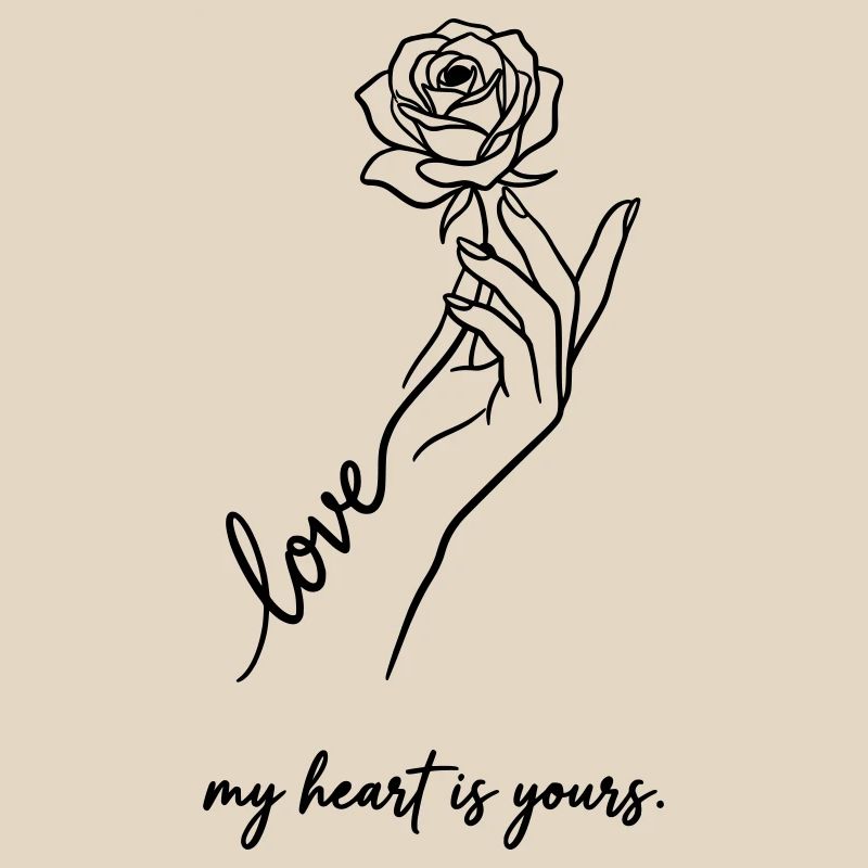 Mein Herz gehört dir – Valentine Rose Minimalist