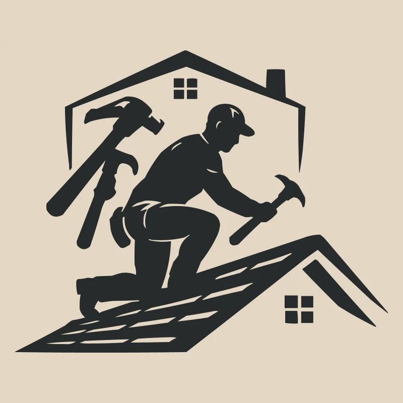 Dachhandwerker Silhouette Dachdecker