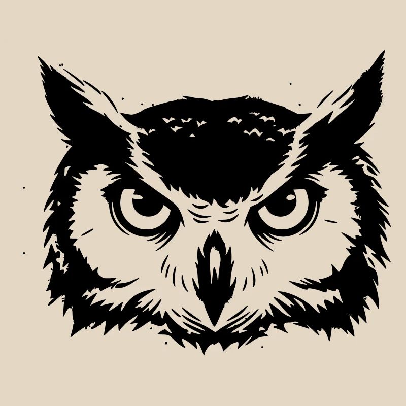 Owl Head Eagle Owl Silhouette