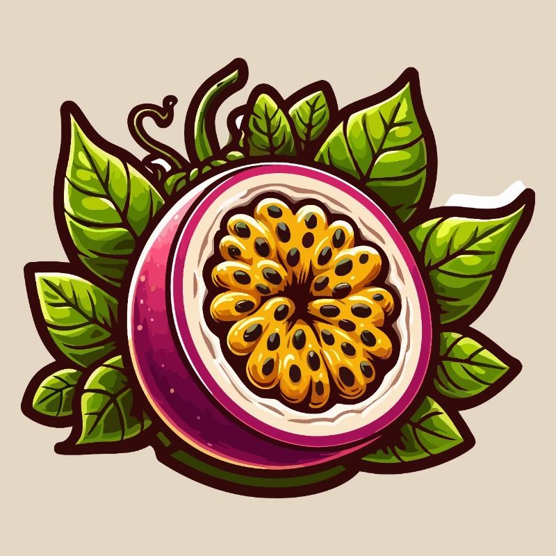 Illustration de Fruit de Passiflore Exotique