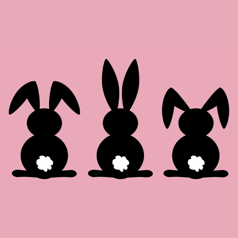 Rabbit silhouette. Happy Easter or Easter party. Egg.