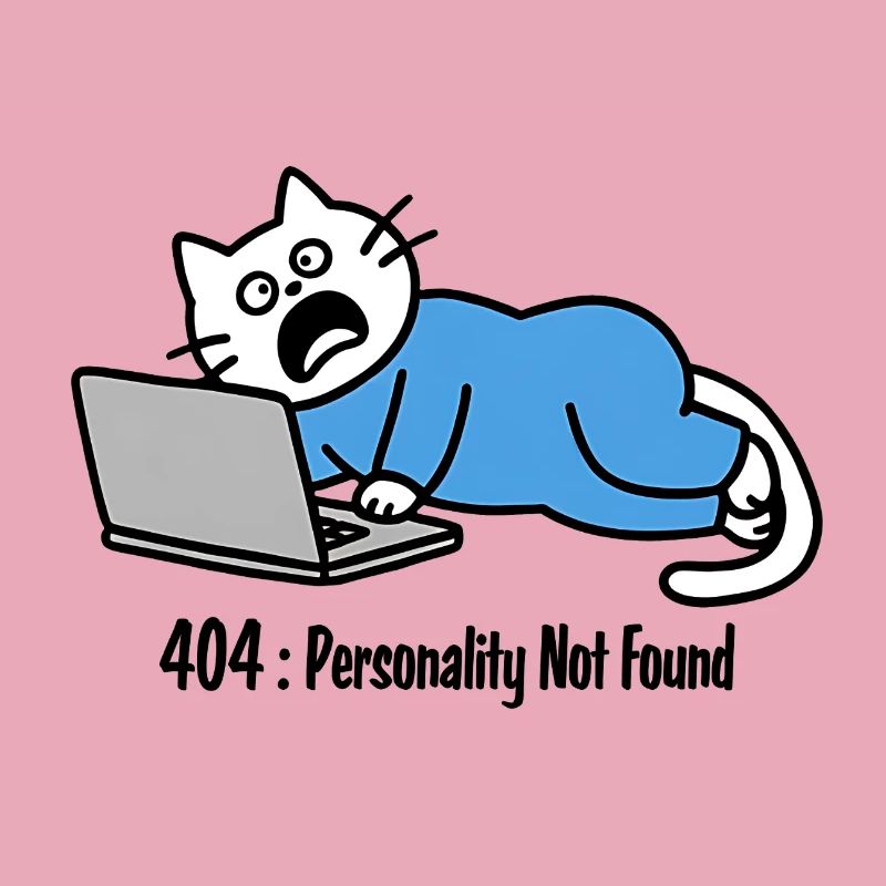 404 : Personality Not Found, dessin de chat